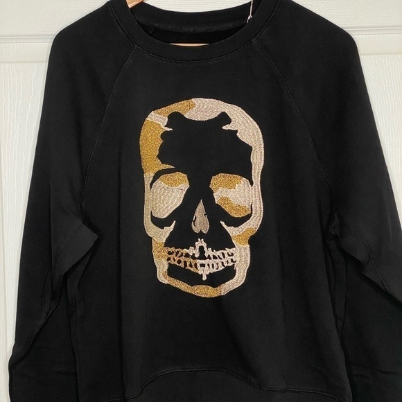Zadig & Voltaire Skull Embroidery Sweatshirt Medium Black - Picture 5 of 9